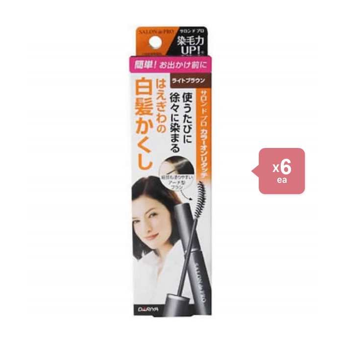 Dariya Salon De Pro - Color On Retouch Gray Hair Comb EX - 15ml - Light Brown (6ea) Set
