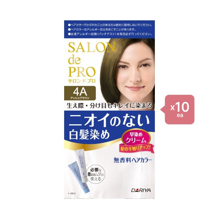 Dariya Salon De Pro - Hair Color Cream - 1box - 4A Ash Brown (10ea) Set