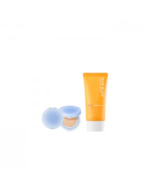 A'PIEU - Pure Block Natural Daily Sun Cream SPF45 PA+++ - 100ml X Romand - Bare Water Cushion - 20g - 23 Beige