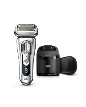 Braun - Series 9 Wet & Dry Shaver (100-240V) with Clean and Charge Station and Leather Travel Case - 1pc