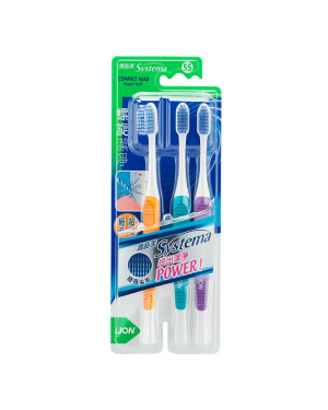 LION - Systema Super Soft Spiral Toothbrush - Random Colour - SS - 3pcs