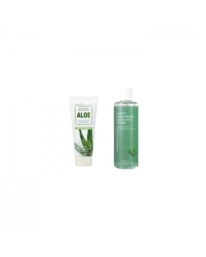 Jigott - Pure Clean Peel Off Pack No.Aloe - 180ml (1ea) + Moisture Real Aloe Vera Toner - 300ml (1ea) Set