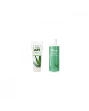 Jigott - Pure Clean Peel Off Pack No.Aloe - 180ml (1ea) + Moisture Real Aloe Vera Emulsion - 300ml (1ea) Set
