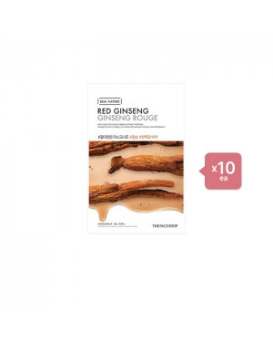THE FACE SHOP - Real Nature Face Mask - Red Ginseng - 1pc (10ea) Set