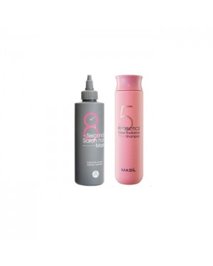 Masil - 8 Seconds Salon Hair Mask - 200ml (1ea) + 5 Probiotics Color Radiance Shampoo - 300ml (1ea) Set