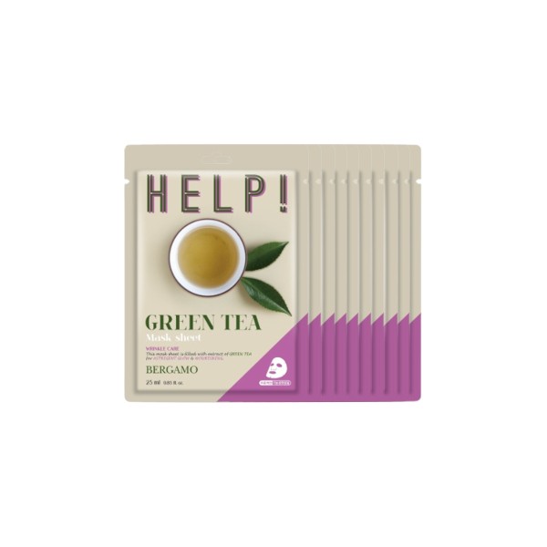 Bergamo - Help! Mask Pack - Green tea - 10pcs