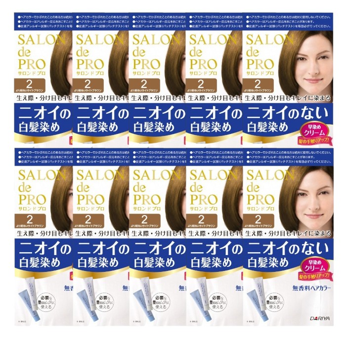 Dariya Salon De Pro - Hair Color Cream - 1box - 2 Brighter light Brown (10ea) Set