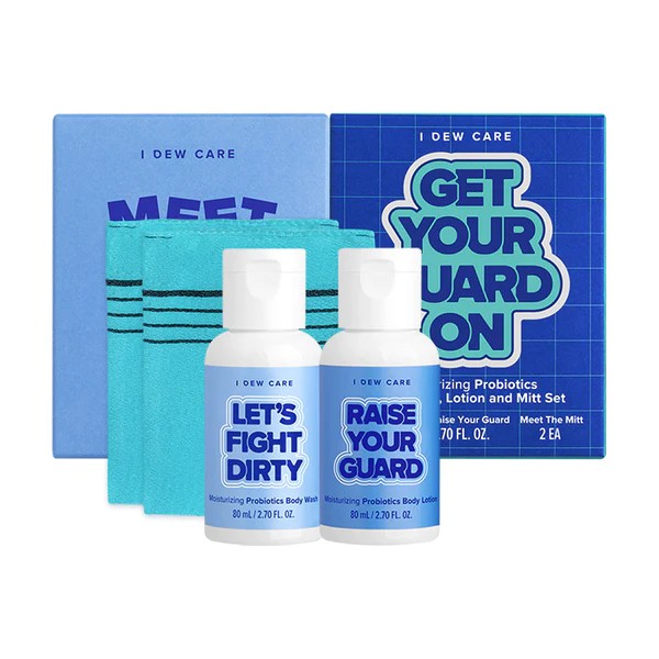 I DEW CARE - Get Your Guard On Moisturizing Probiotics Body Wash, Lotion and Mitt Set - 1set(4items)
