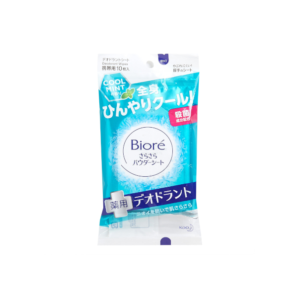 Kao - Biore Anti-bacteria! Deodorant Body Sheet - Cool Mint - 10pcs