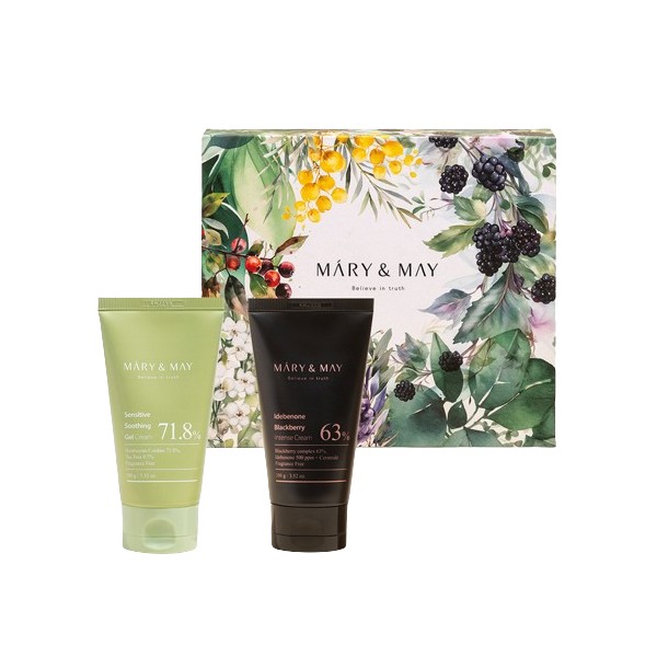 Mary&May - Soothing Gel Cream + Idebenone Blackberry Intense Cream Duo Set - 100g x2