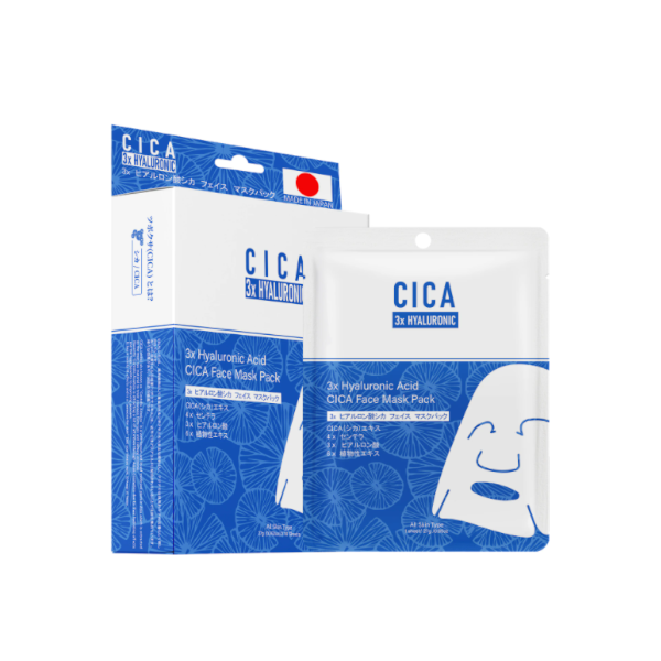 MITOMO - 3x Hyaluronic Acid CICA Face Facial Mask Pack - 10pcs