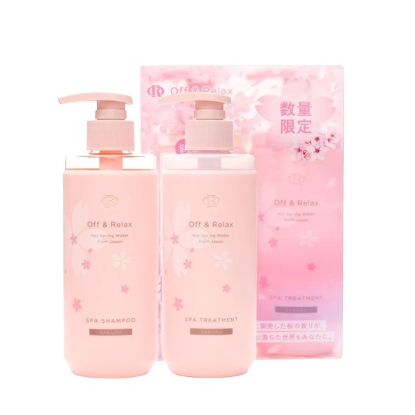 Off & Relax - Sakura Spa Shampoo and Treatment Set - 260ml X 2