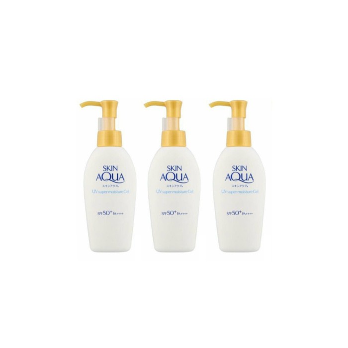 Rohto Mentholatum  - Skin Aqua Sunscreen Super Moisture Gel Pump SPF50+ PA++++ - 140g - White (3ea) Set