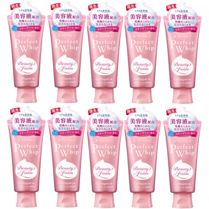 Shiseido - Senka Perfect Whip Collagen in Washing Foam Cleanser (2023 Version) - 120g (10ea) Set