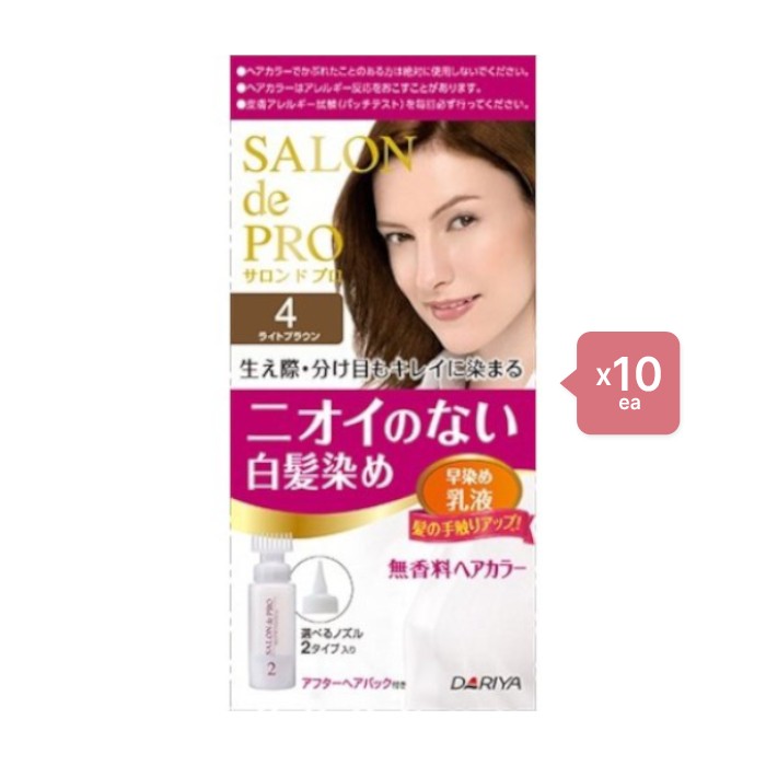 Dariya Salon De Pro Hair Color Emulsion - 1box - 4 Light brown (10ea) Set