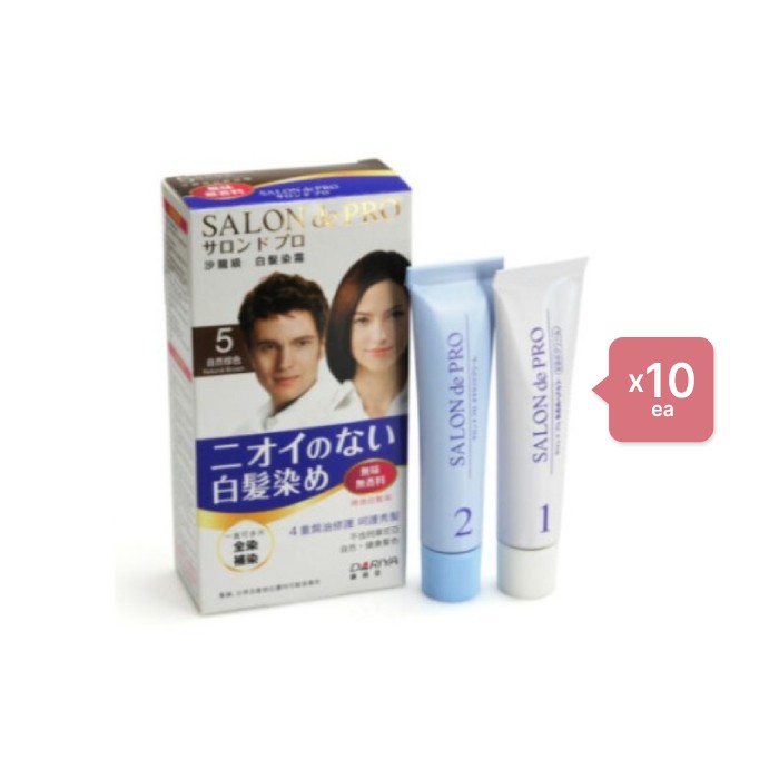 Dariya - Salon de Pro Hair Color Cream - 1set - #5 Natural Brown (10ea) Set