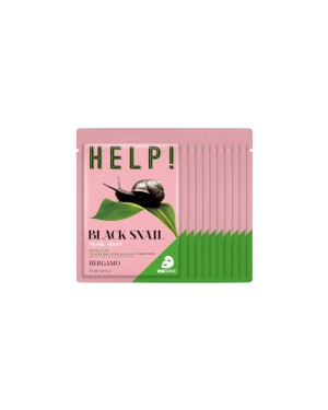 Bergamo - Help! Mask Pack - Black Snail - 10pcs