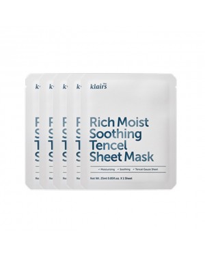 Dear, Klairs - Rich Moist Soothing Tencel Sheet Mask - 5pc