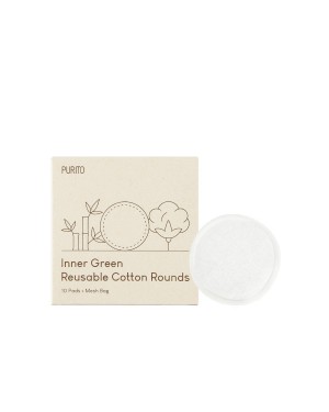 Purito SEOUL - Ronds de coton réutilisables verts intérieurs - 10 Pads