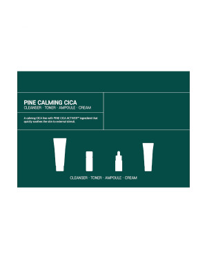 Round Lab - Pine Calming Cica Trial Kit (Cleanser+Toner+Ampoule+Cream) - 30ml+20ml+10ml+20ml