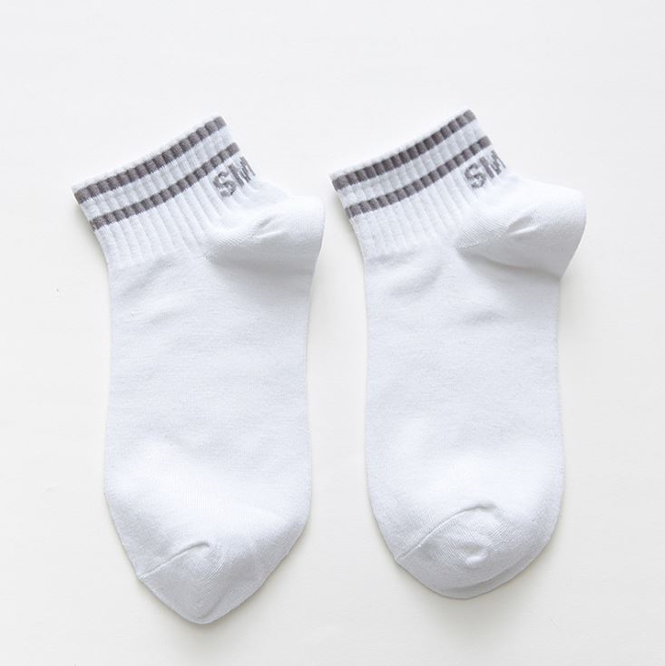 Stylevana Lettering Striped Printed Socks GreyOne Size