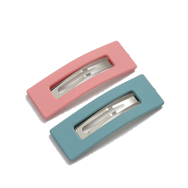 Stylevana Set of 2 Matte Rectangle Hair Clip Blue and PinkOne Size
