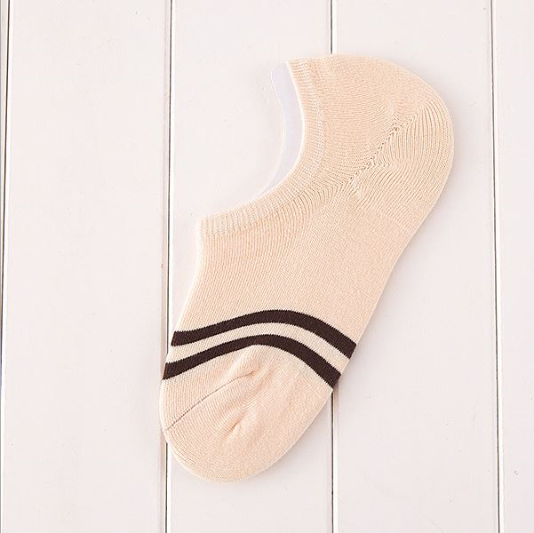 Stylevana Striped Non Slip Striped Invisble Socks KhakiOne Size