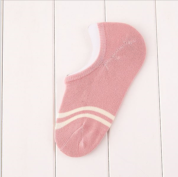 Stylevana Striped Non Slip Striped Invisble Socks PinkOne Size