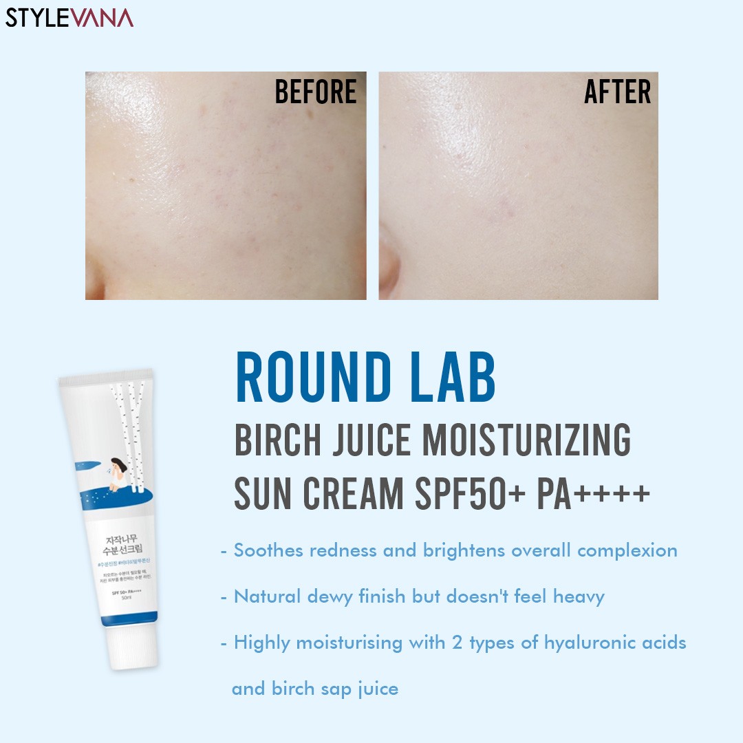 The skin care transformation your feed has been waiting for 🤤 Another holy grail for summer-ready skin is the Round Lab Birch Juice Moisturizing Sun Cream  This chemical sunscreen offers protection against both UVA- and UVB rays as well as ample hydr...