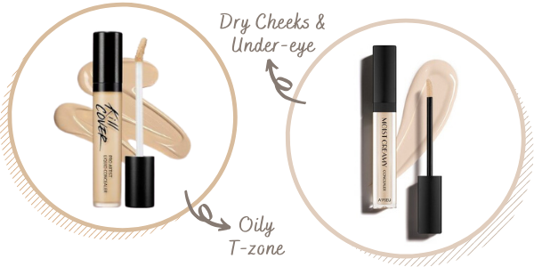 Stylevana - Vana Blog - Best Concealer for Every Skin Type - A’PIEU concealer and CLIO concealer