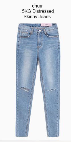  chuu - -5KG Distressed Skinny Jeans 