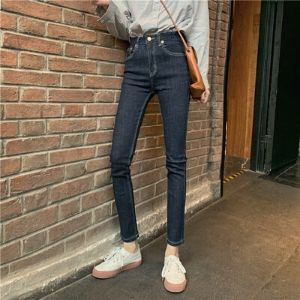 MissLady - High-Waist Skinny Cropped Jeans