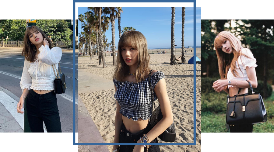 Blackpink Lisa Fashion Style Street Outfits Midriff Blouse